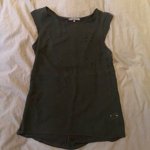 Anthropologie black laser cut top
